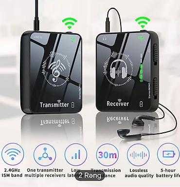 Другая аудиотехника: Simsiz Audio Transmitter + Qəbuledici dəsti - 2.4 GHz ISM diapazonu — 2