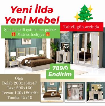 Komodlar: *Yataq dəsti 789Azn💥 ENDİRİM 🎄* ✔️Rəng seçimi var *🎁Matras hədiyyə* ✔️