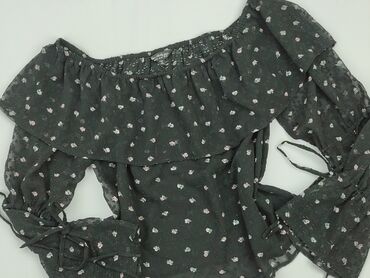 czarne bluzki ażurowe: Blouse, XL (EU 42), condition - Good
