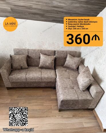 Mebel: Künc divan, Açılan, Şəhərdaxili pulsuz çatdırılma