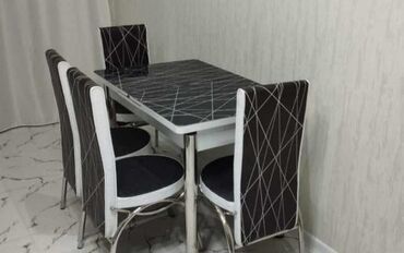 açilan stol: Для кухни, Новый, Раскладной, Прямоугольный стол, 4 стула, Турция