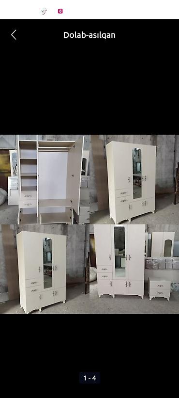 borular: Yeni, 3 qapılı, Güzgülü, Bej, Açılan, Düz dolab — 2