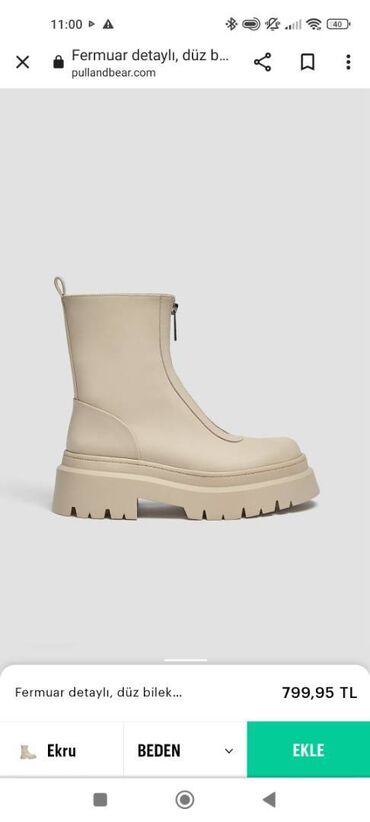 Tuflilər: Pull&Bear, Ölçü: 40, rəng - Ağ, İşlənmiş