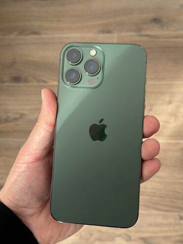 Apple iPhone: IPhone 13 Pro Max, Б/у, 256 ГБ, Alpine Green, Защитное стекло, Чехол, Коробка, 79 %