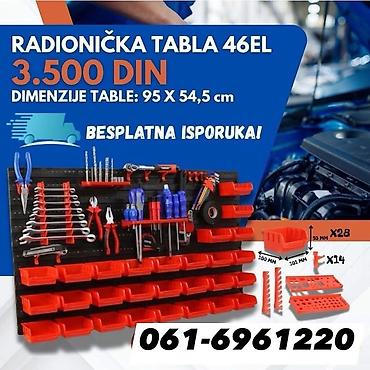 drzac merdevina: Radionička tabla – set od 46 elemenata - Dimenzije table: 95 x 54,5 — 1