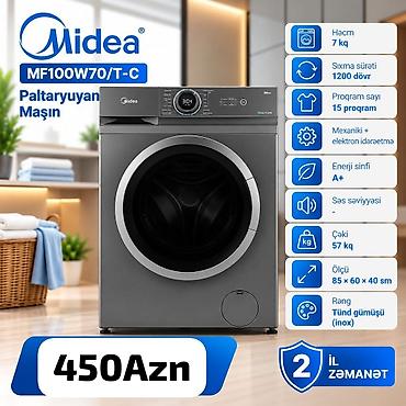 Paltaryuyan maşın Midea, 7 kq, Yeni, Avtomat, Qurutmasız, Kredit yoxdur, Ödənişli çatdırılma