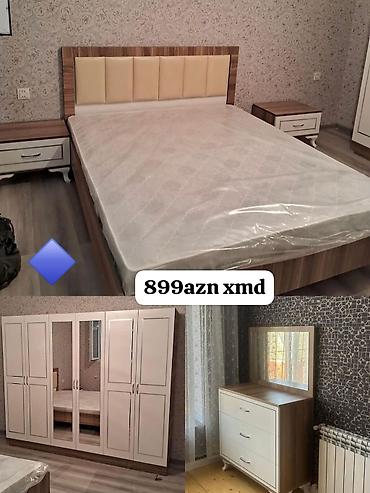 Ev üçün mebel: İkinəfərlik çarpayı, Dolab, Komod, Yeni — 1