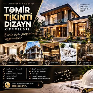 сделать ремонт: Təmir • Tikinti • Dizayn xidmətləri Evinizi xəyal etdiyiniz məkana — 2