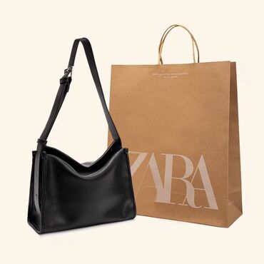 фирменные сумки: Сумка ZARA новая, черного цвета 30см•20см•12см Отлично подойдет как