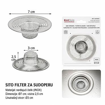 KMT Cediljka za sudoperu 5404806 Praktična cediljka/sito filter za