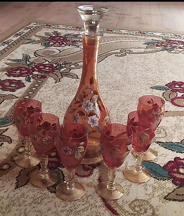 sam: Şüşə və kristal dəstlər paketi - Qırmızı-şəffaf tonlarda sürahili — 1
