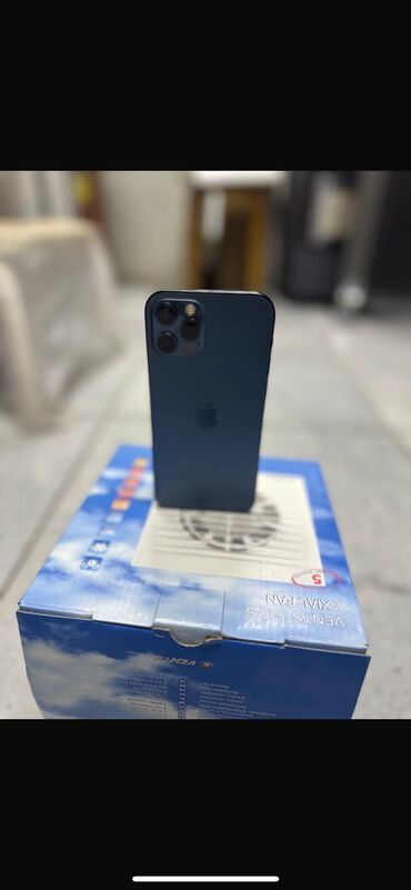 кызыл кыя телефон: IPhone 12 Pro, Колдонулган, 512 ГБ, Pacific Blue, Коргоочу айнек, Каптама, Куту, 81 %