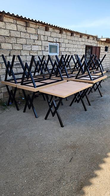 Sifarişlə restoran üçün masa və oturacaq dəstləri: Stullar ilə, Kvadrat masa, 2 nəfər — 2