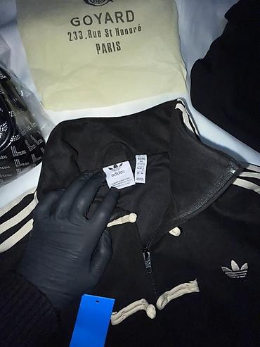 kisi godekce: Adidas Originals trefoil loqo ilə idman gödəkçəsi - Rəng: qara, krem — 1