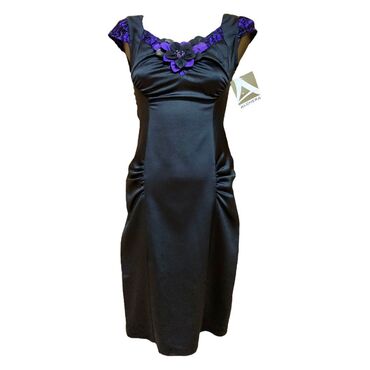 атласные платья: Вечернее платье, Коктейльное, Короткая модель, Атлас, Без рукавов, С пайетками, M (EU 38)