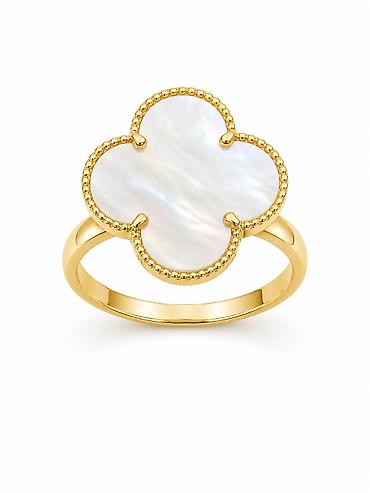 перламутр: Кольцо Van Cleef в жёлтом золоте с перламутром - Артикул: 35776 - — 1