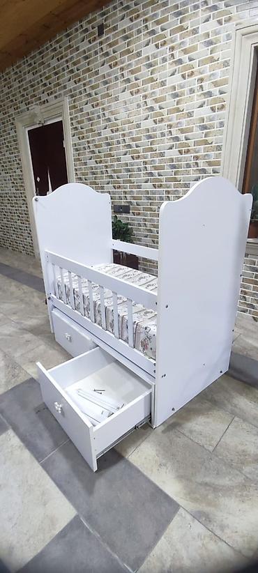 Beşiklər: Ağ rəngdə uşaq beşiyi - Material: MDF/LDSP tipli boyalı ağ panellər — 2