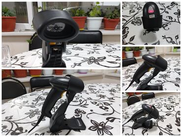 бу оборудование для ресторанов: Сканер штрих‑кодов Honeywell Voyager (серия 1200g) с подставкой. -