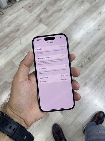 11pro makx ışlenmş: IPhone 16 Pro, 128 GB, Black Titanium, Zəmanət