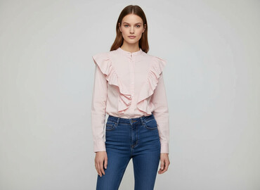 bluzki w serek plus size: Bluzka damska, rozmiar L