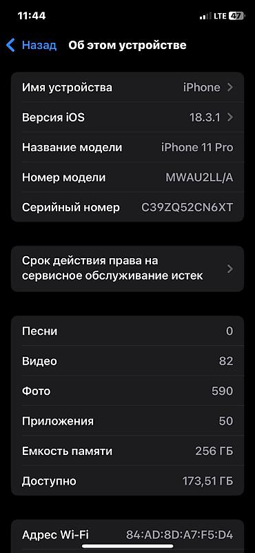 корпус бишкек: IPhone 11 Pro, Жаңы, 256 ГБ, White Titanium, Заряддоочу түзүлүш, Коргоочу айнек, Каптама, 81 % — 1