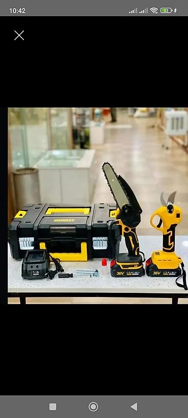 elektrik misarlar: Dewalt üslubunda akkumulyatorlu bağ dəsti Tərkibi: - 36V — 1