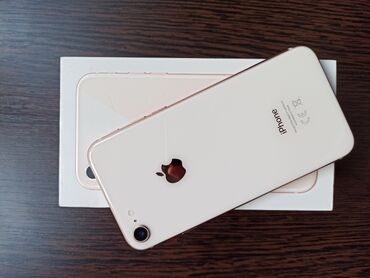 2 el apple telefon: IPhone 8, 64 GB, Qızılı, Barmaq izi