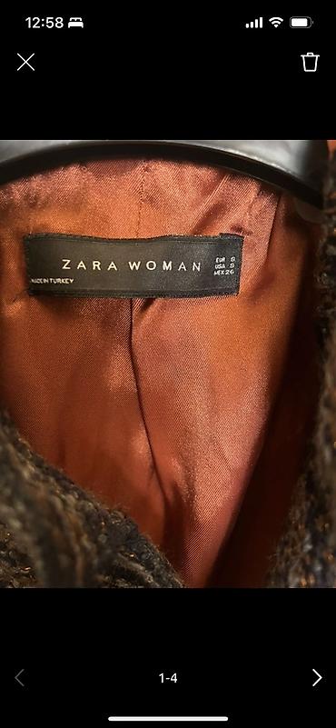 двойка zara: Пиджак, Твид, Стойка-воротник, Турция, S — 3