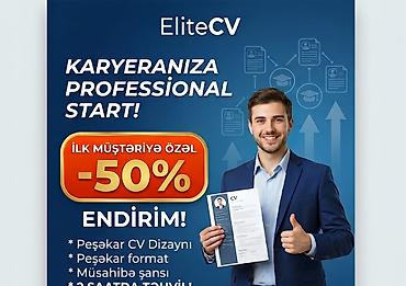elan sayti: EliteCV – Karyeranıza professional start! Xidmətlər: - Peşəkar CV — 1