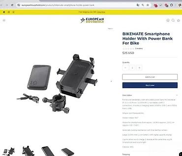 ps torba: Držač za telefon za bicikl sa ugrađenim power bankom - Univerzalni — 4