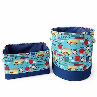 Другой текстиль: Комплект текстильных корзин для хранения (2 шт.) Удобно для — 7