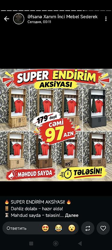 skaf: Dəhliz dolabı – Super Endirim Aksiyası • Model: Asılqanlı dəhliz — 1