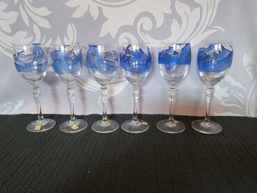 Čaše: Case nove za zestoko pice kristalno staklo,rucno oslikane iz 80ih god — 5