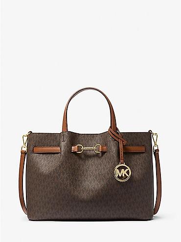 сумки мк: Женская сумка-тоут Michael Kors (логомонограмма MK) - Модель — 2