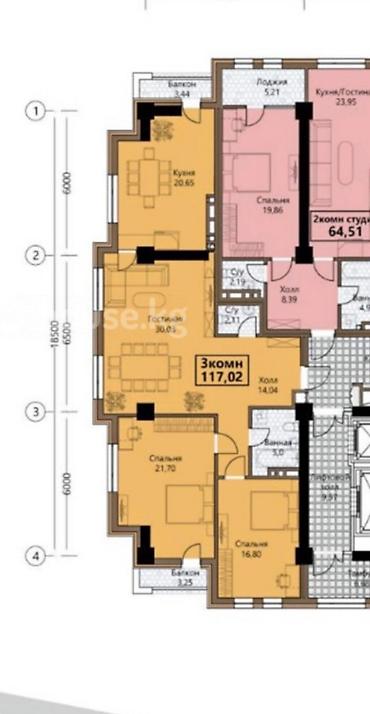 elif garden: 3 комнаты, 117 м², Южная Магистраль Элитка, 6 этаж, ПСО (под самоотделку) — 1