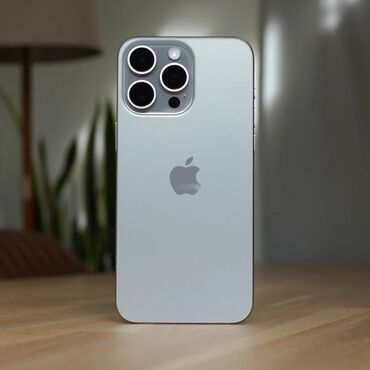 Мобильные телефоны: IPhone 15 Pro Max, Б/у, 256 ГБ, Серебристый, Кабель, 91 %