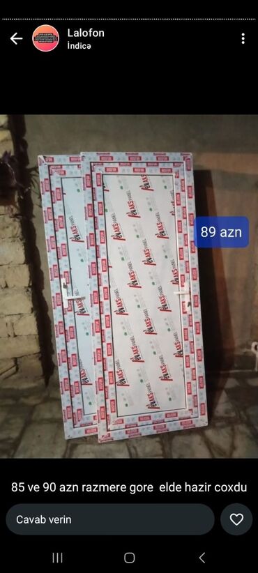 Digər aksesuarlar: Plastik qapi 
Yeni 89 azn