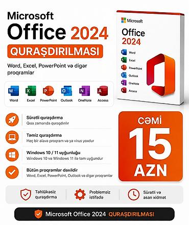 1c program yukle: Microsoft Office 2024 quraşdırılması xidməti Paketə daxildir: - Word — 1