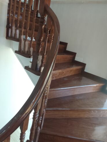 Обшивка лестниц: Лестница заказ алабыз Кара жыгач сосна шпон фонерадан — 10