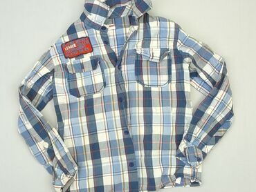 elegancka bluzka z długim rękawem: Shirt 10 years, condition - Very good, pattern - Cell, color - Blue