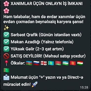 bakida ne is qurmaq olar: Xanımlar üçün onlayn iş imkanı – Tələbələr və evdar xanımlar üçün — 1