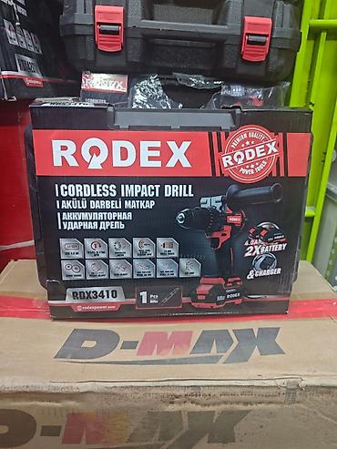 RODEX RDX3410 — аккумуляторная ударная дрель Основные характеристики at lalafo.kg RODEX RDX3410 — аккумуляторная ударная дрель Основные характеристики