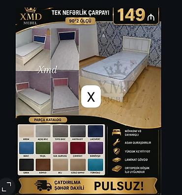 Ev üçün mebel: Tek nəfərlik çarpayı – 90×200 sm ölçü Xüsusiyyətlər: - Möhkəm və — 1