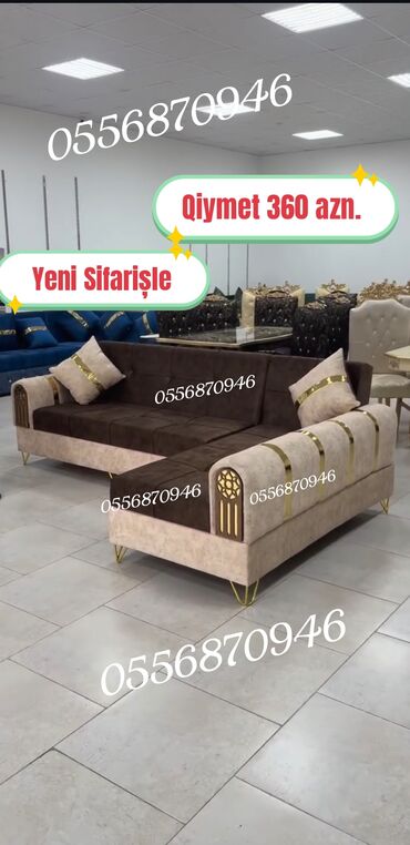 Sifarişlə divanlar: Künc divan, Qonaq otağı üçün, Parça, Açılmayan — 2