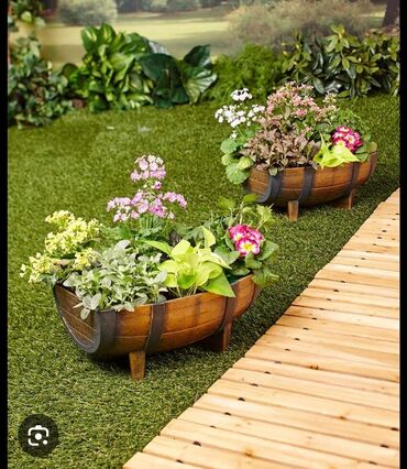 Boçkalar və çəlləklər: Dekorativ Taxta yarım boçka sifarişlə. Dekor yarı çəllək şam — 20