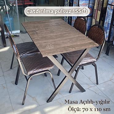 kafe stul: Restoran, kafe, bağ, mətbəx və s üçün masa destleri qiymətlər üzərində — 8