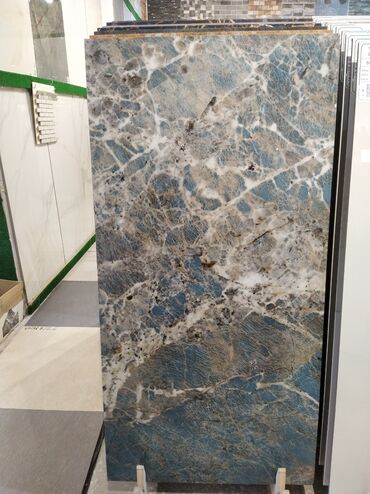 kafel metlax kreditle satisi: Mavi-boz tonlarda təbii daş fakturalı iri format keramika/plast tile