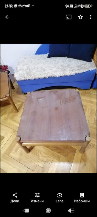 Stolovi: Sto manji drvenii lep nepohaban. Oko prečnik 65/65 vis oko 37
 Mirjevo — 18