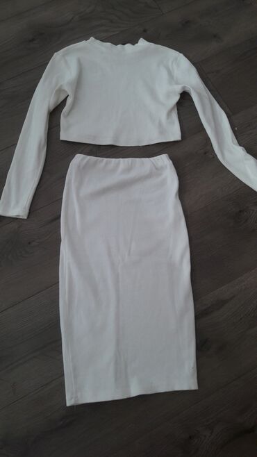 ženski komplet pantalone i sako: S (EU 36), M (EU 38), Single-colored, color - White