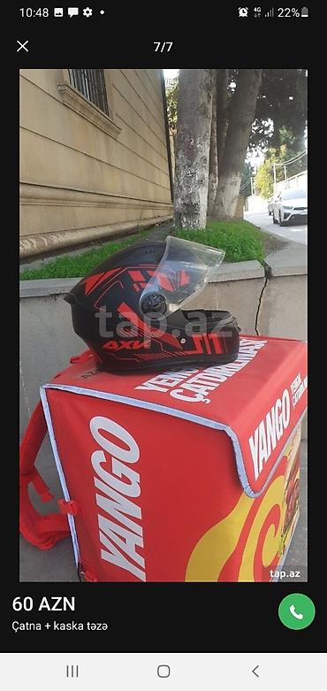 bolt sumka: Yemək çatdırılması üçün termal çanta + motosiklet kaskası dəsti - — 1